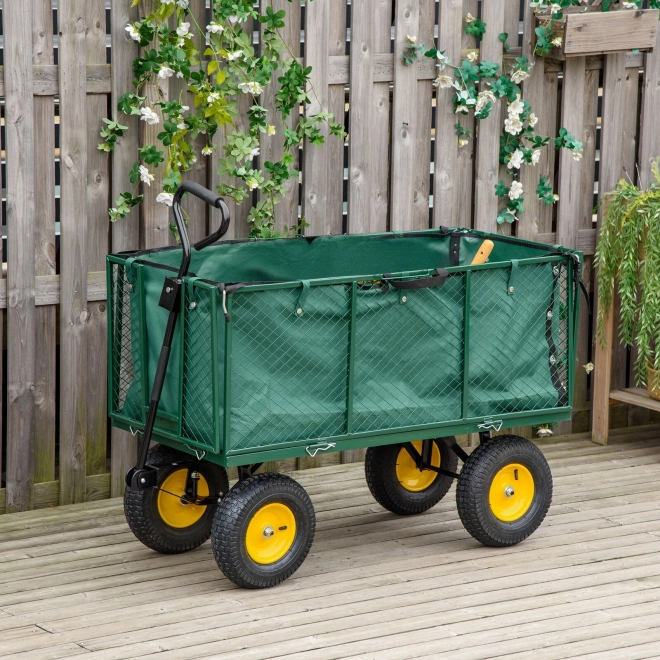Garden Transport Cart MultiGarden with Opening Sides and Large Inflatable Wheels