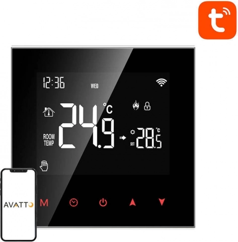 Intelligentes Thermostat AVATTO für Warmwasserheizungen mit ZIGBEE und TUYA