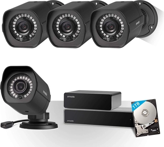 Zmodo Kamerasystem-Set 4× 1080p mit NVR und 1 TB Festplatte