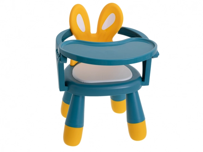 Stoelen om te voeden en spelen geel en blauw