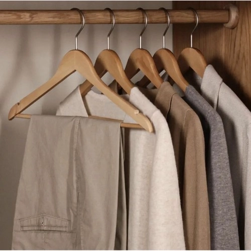Wooden Clothes Hangers Set - 10 Pieces
