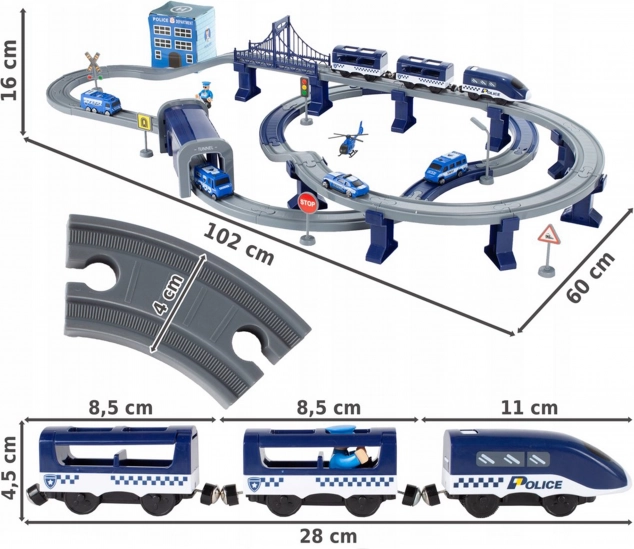 Circuit de train pour enfants - police