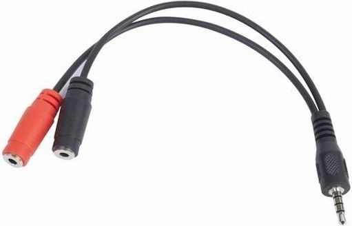 Adaptateur jack 4 broches (M) vers 2× jack (F) 20 cm