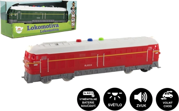 Plastic locomotive 23 cm, battery-powered with sounds and light