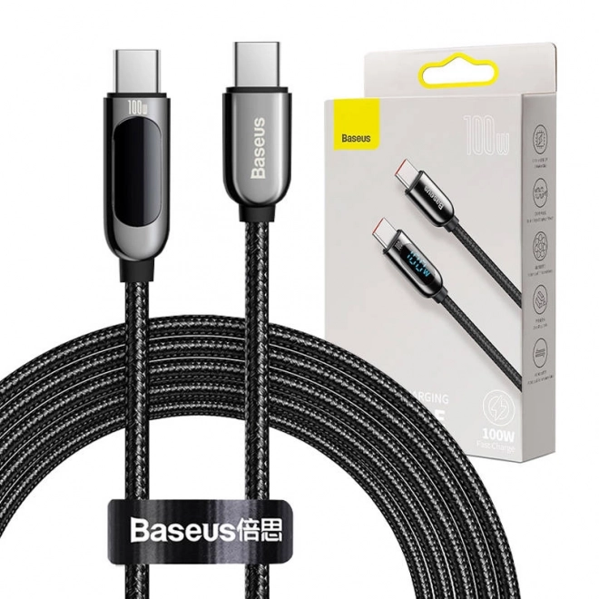 USB-C naar USB-C Displaykabel Baseus, 100 W, 2 m (zwart)