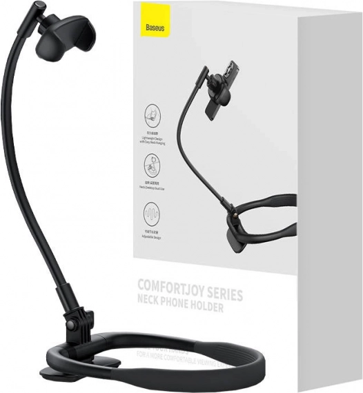 Baseus ComfortJoy neck phone holder black