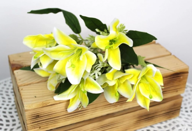 Boeket Lelie 7 Bloemen 35 cm Geel