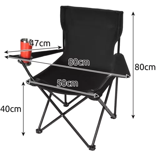 Foldable fishing chair black