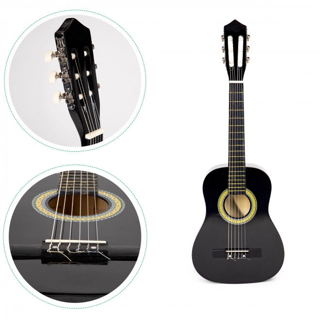 Grote houten gitaar voor kinderen met 6 snaren ECOTOYS – Zwart