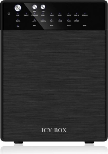Externe RAID-systeem 4×3,5" ICY BOX voor HDD, USB 3.0 en eSATA