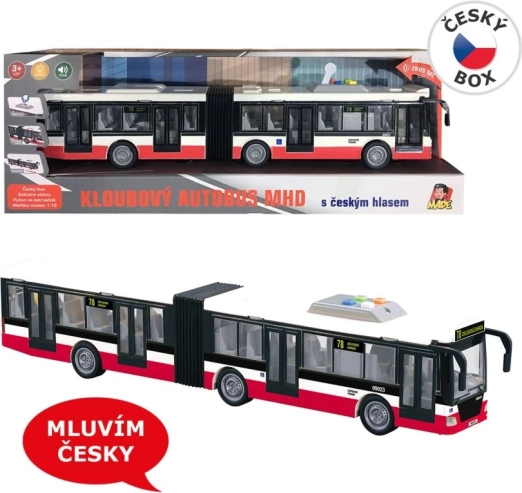 Bus met zwaaivliegwiel 44 cm, spreekt Tsjechisch en kondigt haltes aan