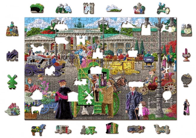 Wooden Puzzle with Figures - Paris Square in Berlin