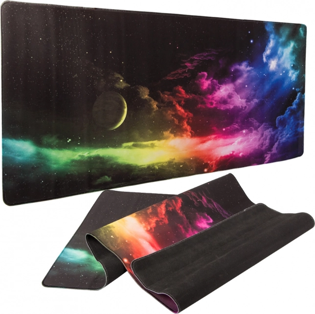 Tapis de souris gaming XXL 80 × 30 cm motif galaxie