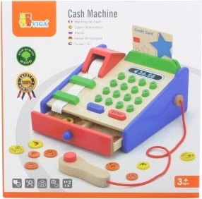 VIGA Holzkasse mit Zubehör und Scanner – Montessori