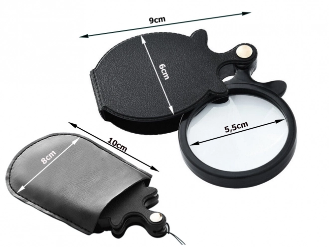 Folding Pocket Magnifier with Case and Lanyard