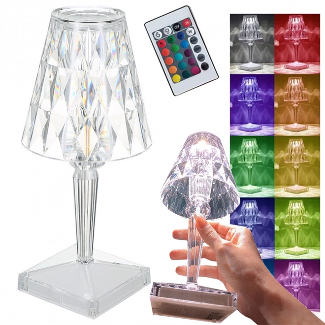 Kristallen RGB tafellamp met afstandsbediening en USB‑C