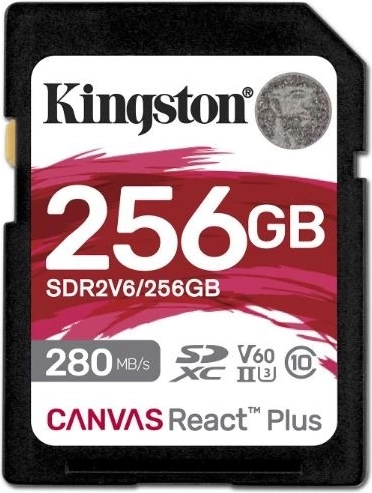 Memory Card Kingston Canvas React Plus 256GB 280/150 MB/s U3 V60 SD