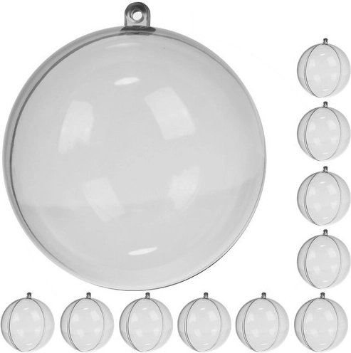 Transparente, aufklappbare Kugeln 10 cm, Set 10 Stk. RUHHY