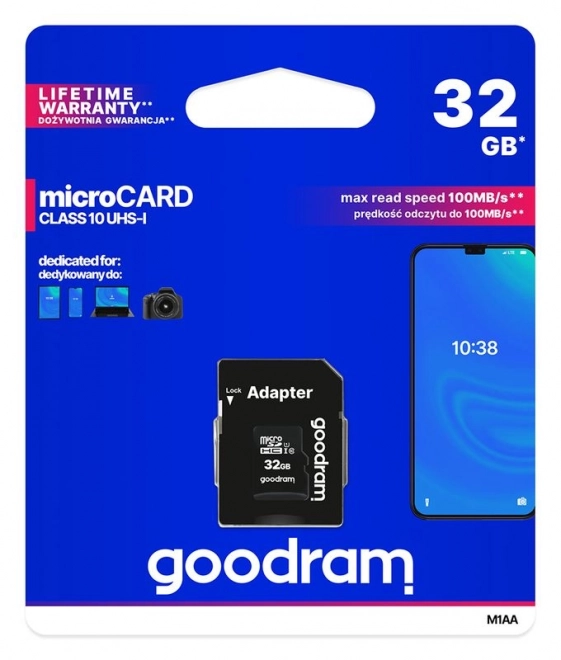 Carte mémoire Goodram microSD 32GB (M1AA-0320R12)