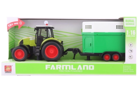 Tractor met paardenaanhanger op batterijen