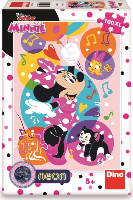 Glowing Neon Puzzle Minnie and Balloons 100 XL Pieces