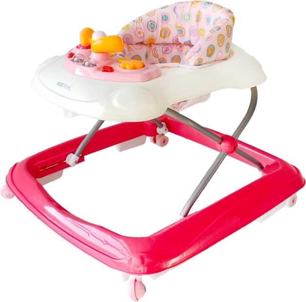 ECO TOYS trotteur interactif avec tableau d’activités – rose