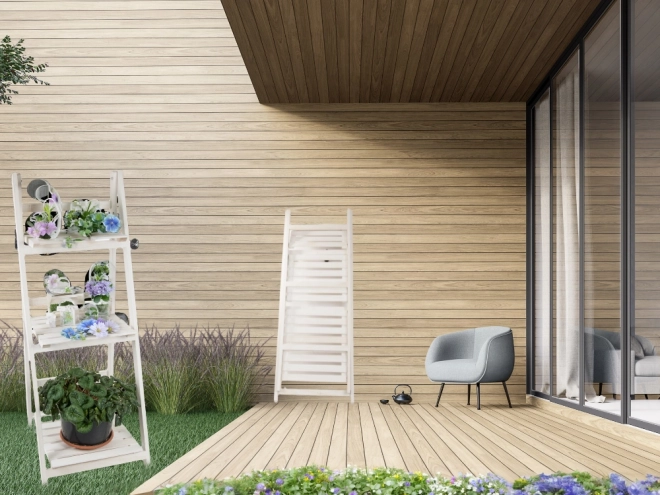 Houten plantenrekladder