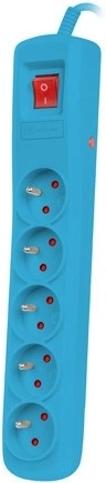 Natec Bercy Overspanningsbescherming 1,5 m (5 stopcontacten) blauw