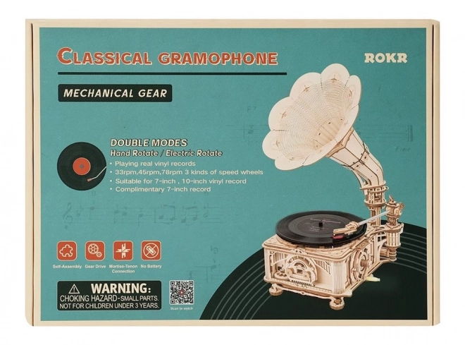 Rokr 3D houten puzzel Klassieke grammofoon