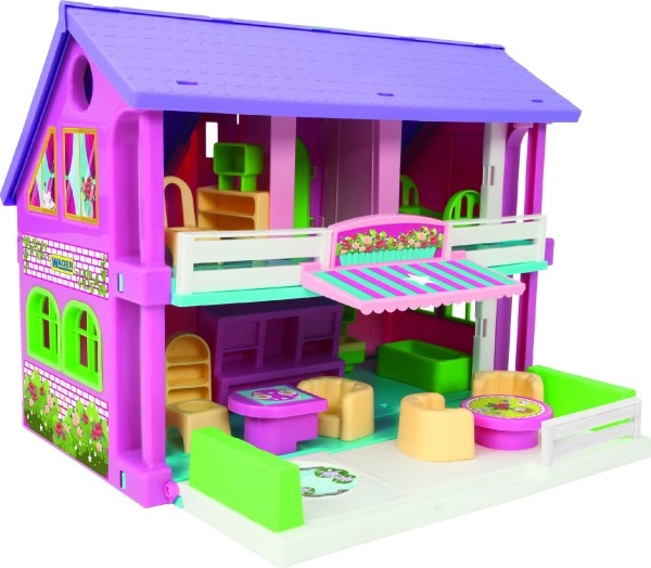 Maison à deux étages pleine de détails