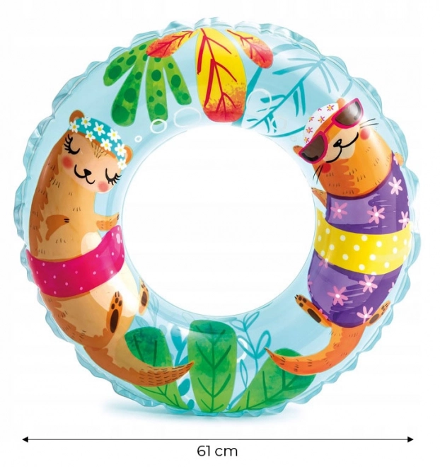 Inflatable Children's Swim Ring with Sea Creatures Design
