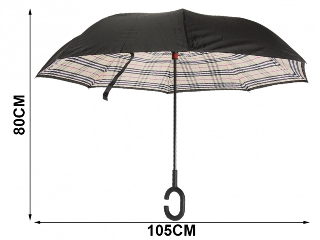 Umbrella inverted folding umbrella strong wires sturdy standing umbrella – Striped