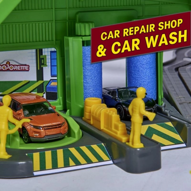 Garage Super City + 6 petites voitures et train