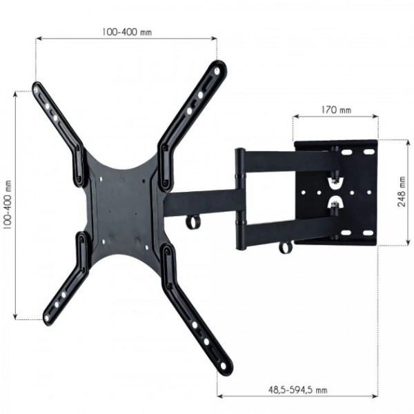 Universal TV Mount TECHly 23-55 inches, Black