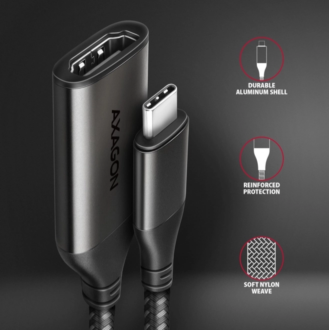 USB-C to HDMI 4K/60Hz Aluminum Adapter, 25 cm Cable