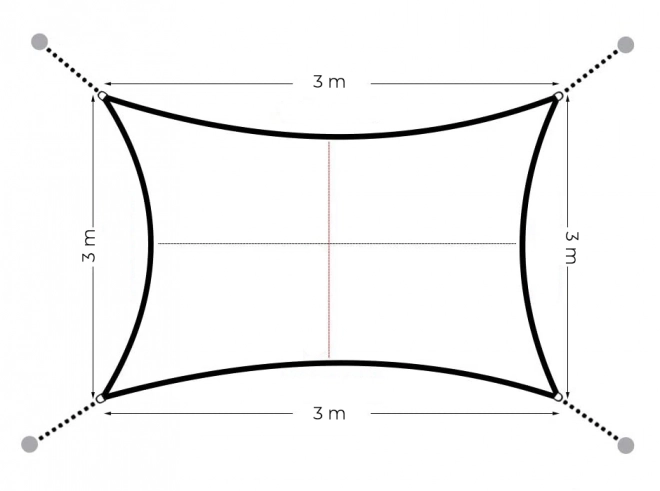 Quadratisches beiges Sonnensegel mit wasserdichtem Baldachin ModernHome – 3 x 3 m