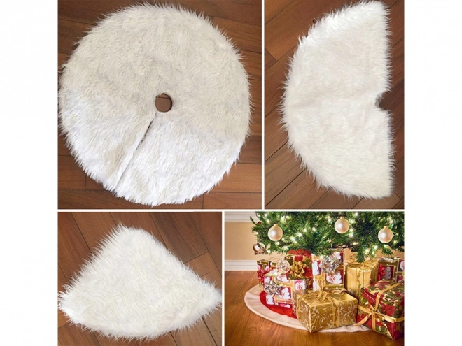Flauschiger weißer Weihnachtsbaumunterleger