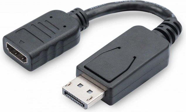 DisplayPort to HDMI Adapter, 1080p 60 Hz, Black, 0.15 m
