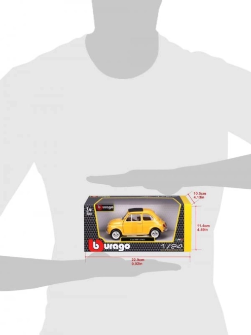 Bburago model cars Fiat 500 F 1965 yellow 1:24