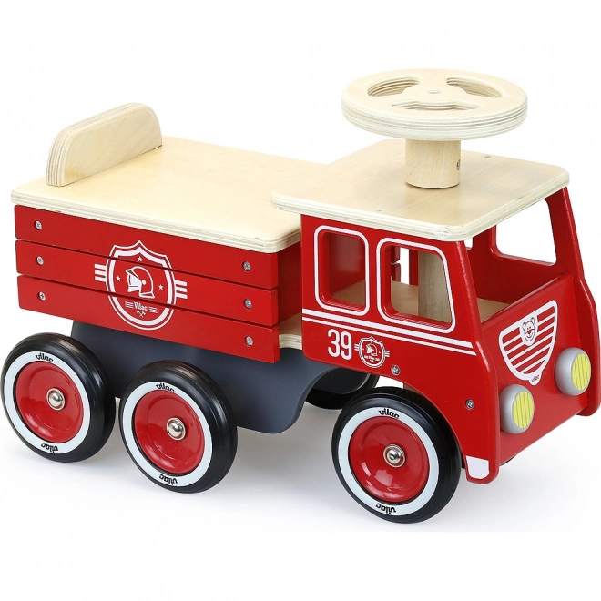 Houten loopwagen brandweer Vilac