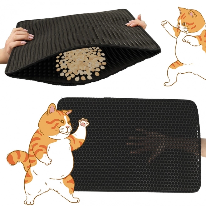 Tapis étanche à double couche pour litière pour chat XXL