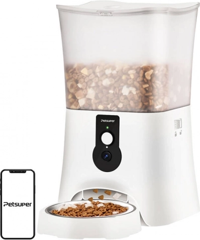 Intelligenter Futterspender mit Kamera Petsuper 5L weiß