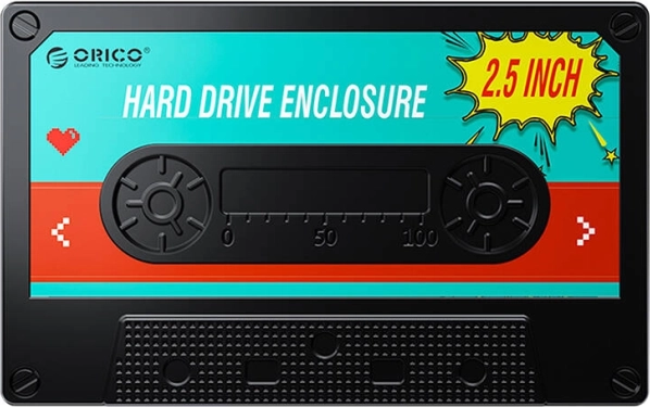Orico case for 2.5" HDD/SSD, USB 3.0 5 Gb/s, USB-A to Micro‑B, black