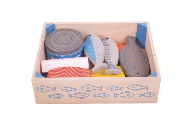 Houten zeevruchten in doos Bigjigs Toys