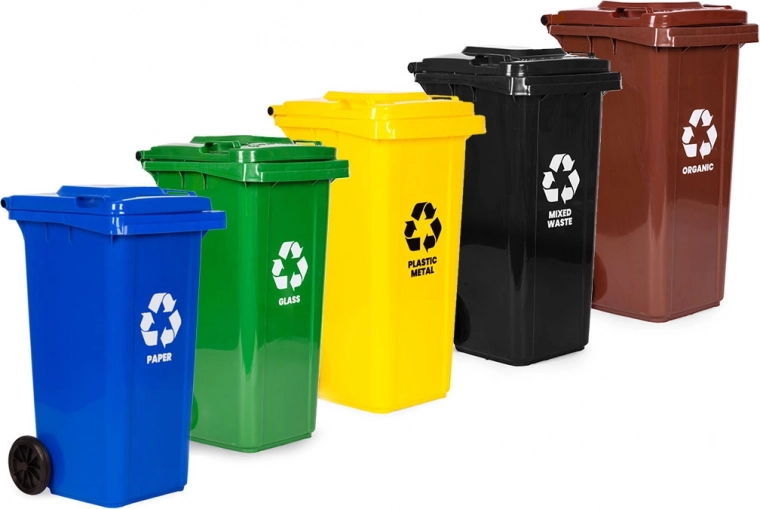Five-bin set for clear sorting