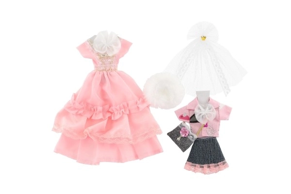 Kleding met accessoires voor poppen 2 stuks