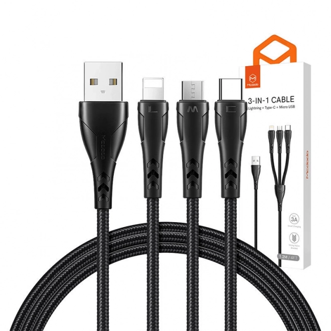 Mcdodo 3-in-1 USB-C Lightning Micro USB Charging Cable