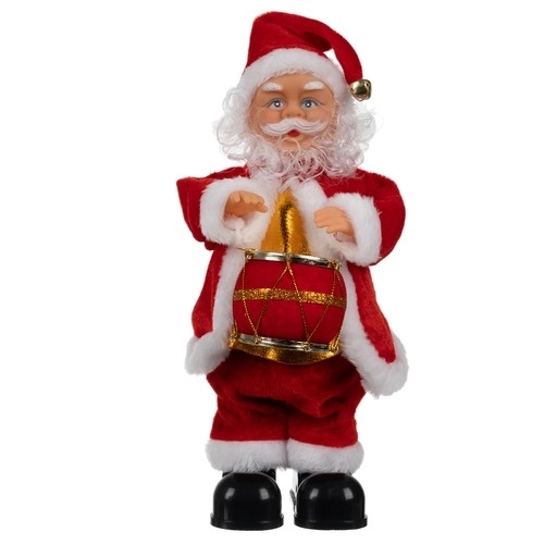 Spelende en zingende Kerstman figuur 30 cm
