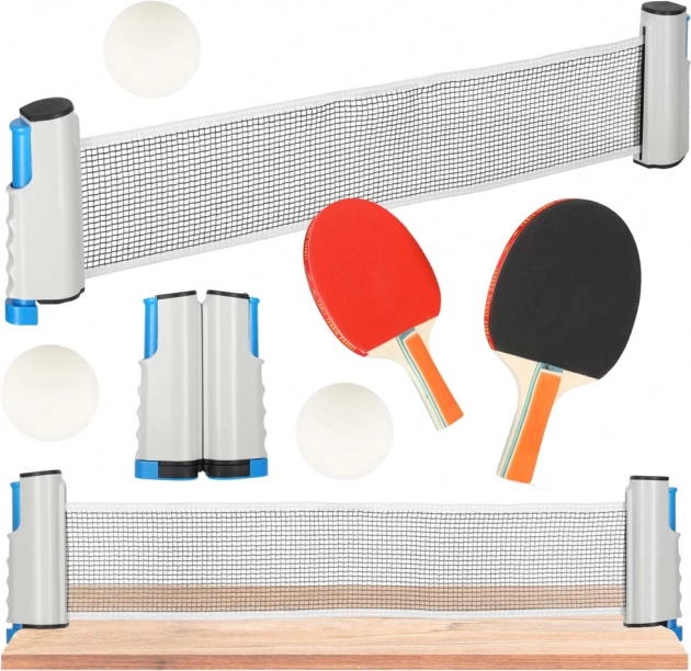 Tafeltennisset met uitschuifbaar net en 2 batjes