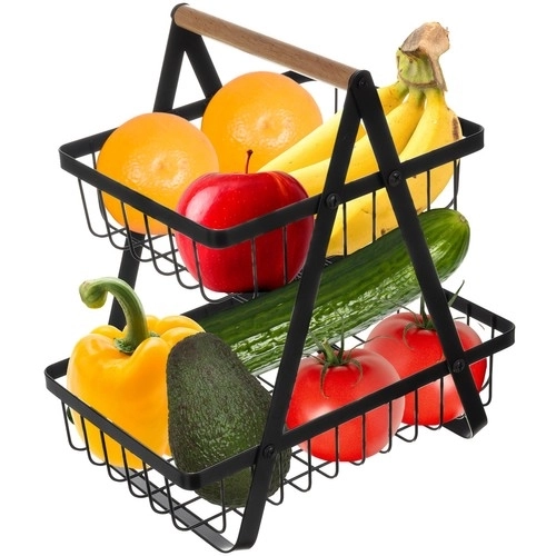 Twee-laags fruit- en groentemand in loftstijl